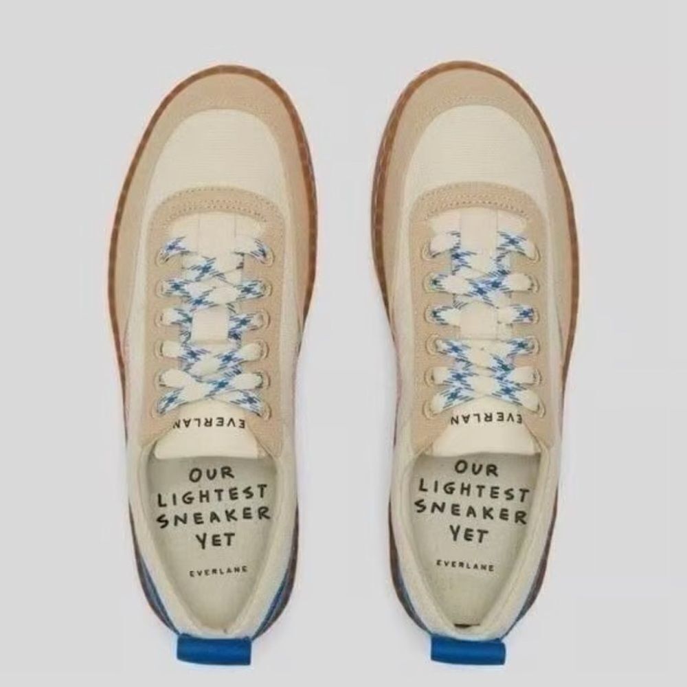 New Everlane The Tread-Bare Sneaker Canvas Lapis Blue Red Men's 4 Women's 6